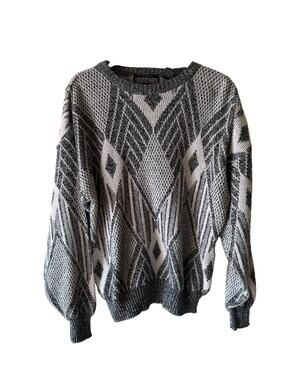 Vintage 90s Spettro Geometric Knit Sweater Mens M Acrylic Pullover